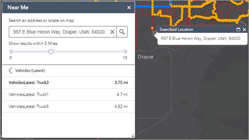 Features found within the buffer distance Features found within the buffer distance